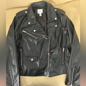 Nine West Faux Leather Biker Jacket